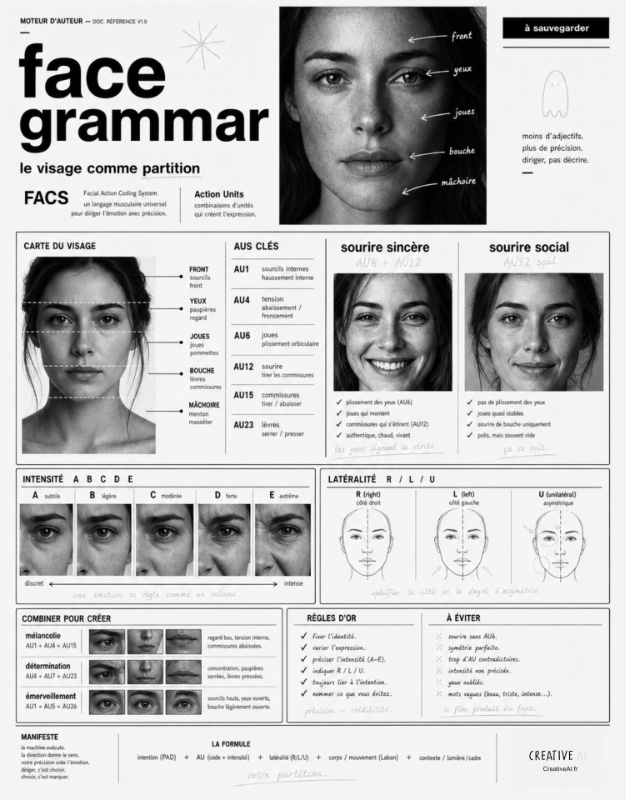 Cheat sheet - Face grammar