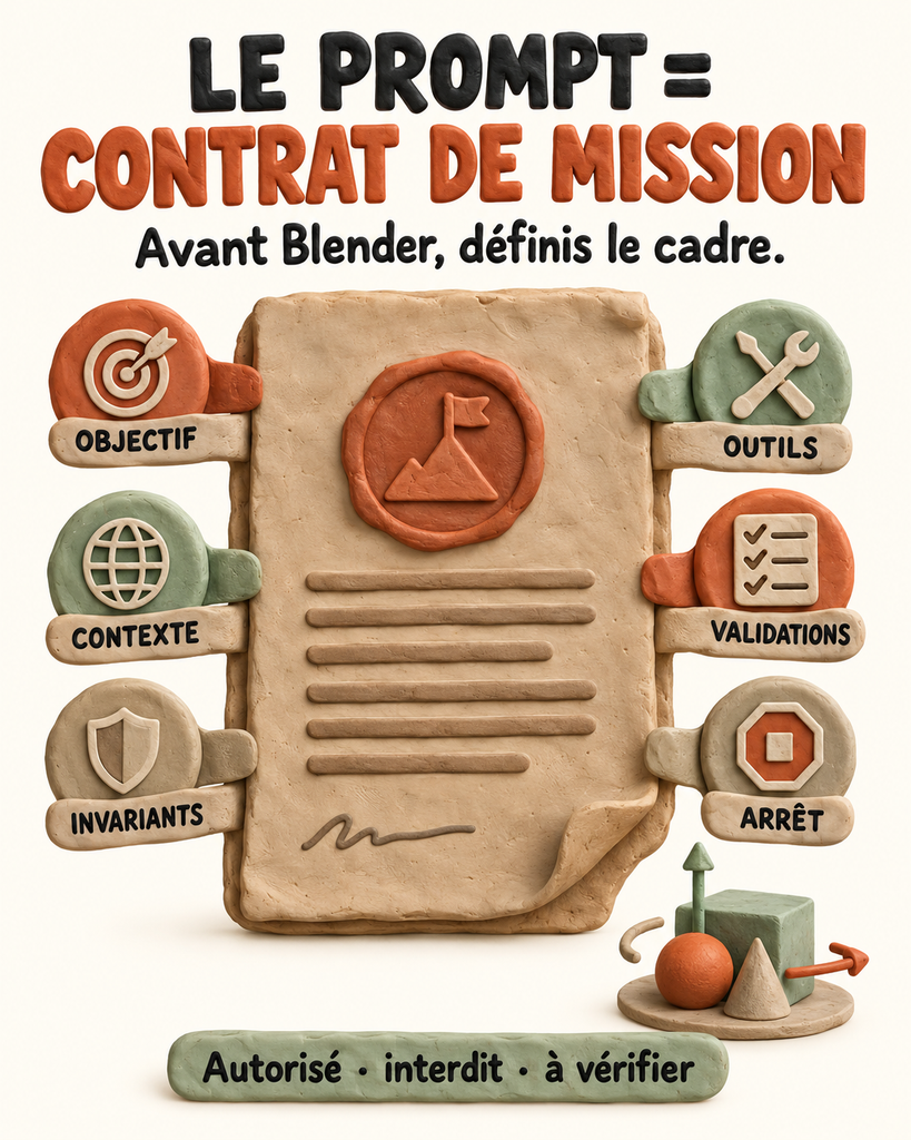 One pager : infographie "Le prompt = contrat de mission"