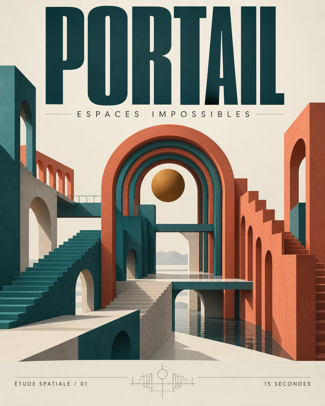 Affiche de référence PORTAIL pour la composition de la scène 3D