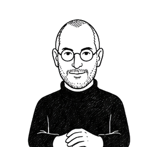 Portrait de Steve Jobs, agent du CoDir dédié à la vision, à la promesse et à la simplicité.