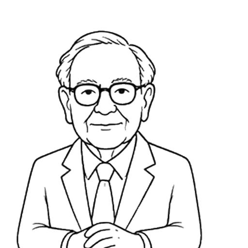 Portrait de Warren Buffett, agent du CoDir dédié au risque, au budget et aux tests réversibles.