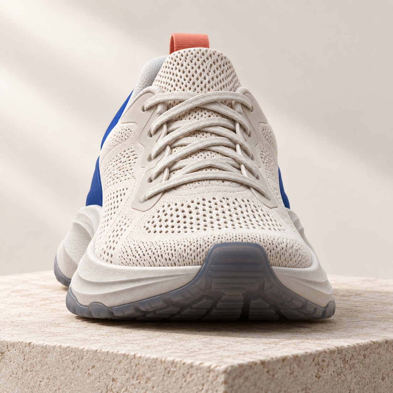 Vue basse frontale de la sneaker premium